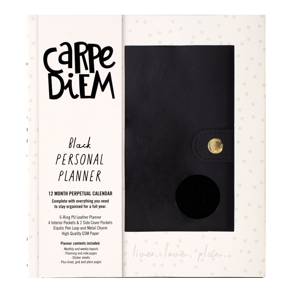 NWT Black Personal Planner Box Set Carpe Diem